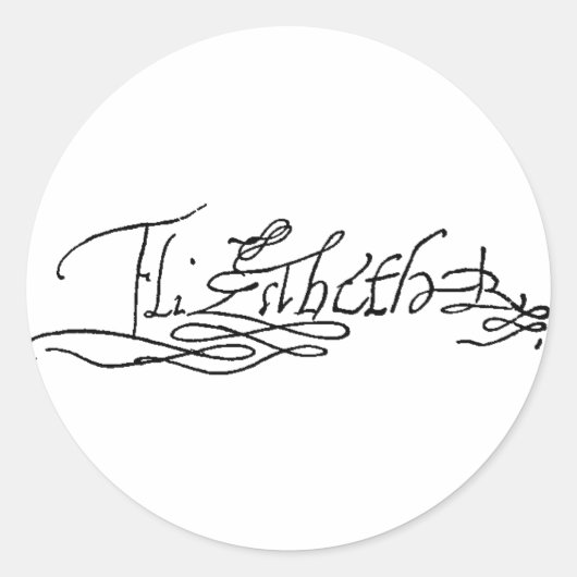 Autograph von Queen Elizabeth I. von England Runder Aufkleber (Vorderseite)