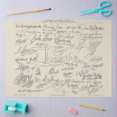 Autographen berühmter Handgeschriebener Personen Seidenpapier (Basteln)