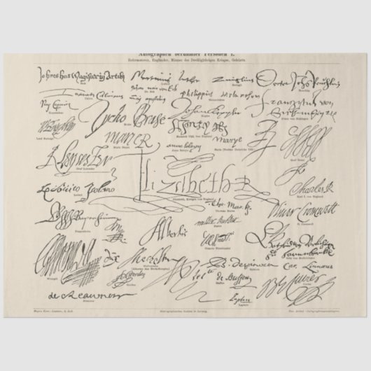 Autographen berühmter Handgeschriebener Personen Seidenpapier (Vorderseite)