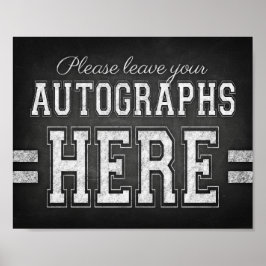 AUTOGRAPHEN DES Party Fußball Signalkabdruck Poster