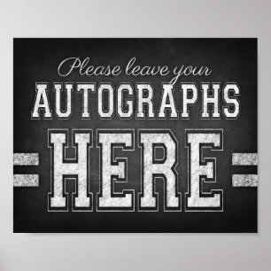 AUTOGRAPHEN DES Party Fußball Signalkabdruck Poster