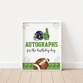Autographic Football Birthday Gästebuchunterschrif Poster