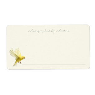 Autographiert durch Autor Gelbes Finish-Buchzeic