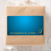 Autographiert von Autor Gold auf blau (Insitu)