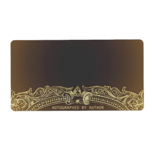 Autographiert von Autor Gold auf braun