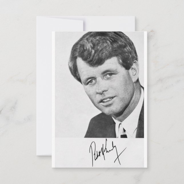 Autographierte Robert Kennedy Campaign Card 1968 (Vorderseite)