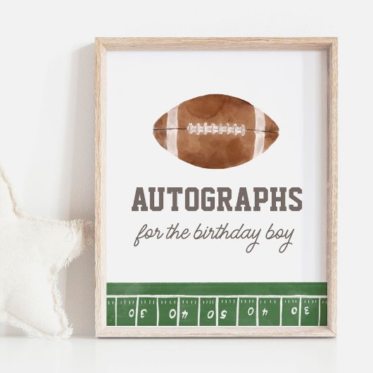 Autographische Fußball Geburtstagspartei Unterschr Poster