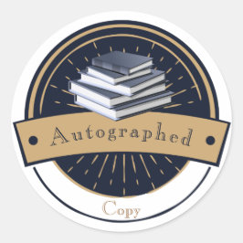 Autographische Kopie, Buchstapel Runder Aufkleber