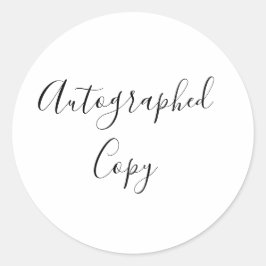 Autographische Kopie für elegante Handschrift Runder Aufkleber