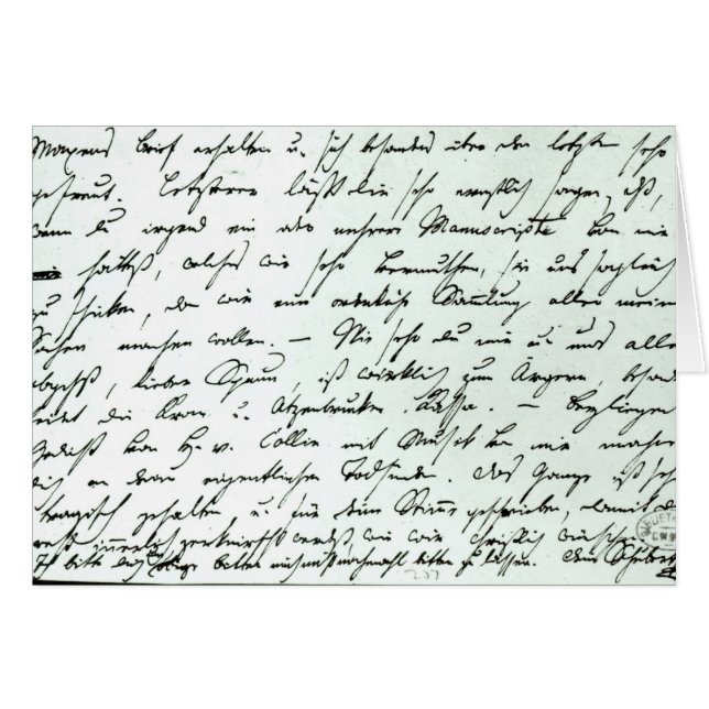 Autographischer Buchstabe von Franz Schubert (Vorderseite (Horizontal))