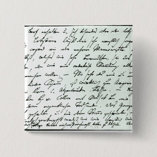 Autographischer Buchstabe von Franz Schubert Button (Vorderseite)