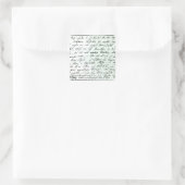 Autographischer Buchstabe von Franz Schubert Quadratischer Aufkleber (Tasche)