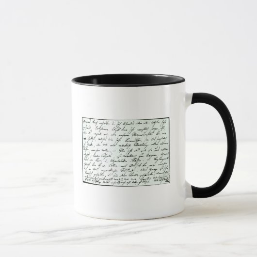 Autographischer Buchstabe von Franz Schubert Tasse (Rechts)
