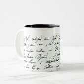 Autographischer Buchstabe von Franz Schubert Zweifarbige Tasse (Vorderseite Links)