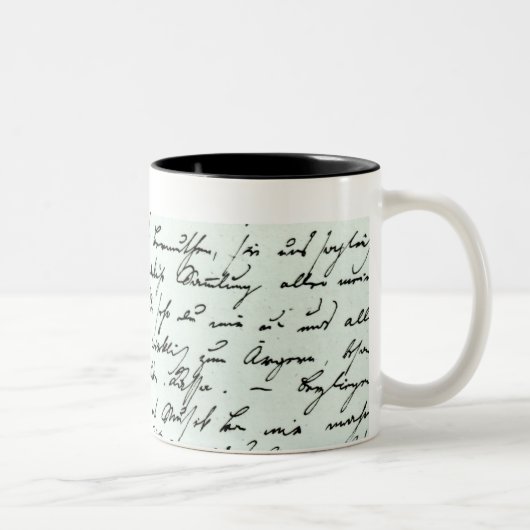 Autographischer Buchstabe von Franz Schubert Zweifarbige Tasse (Rechts)