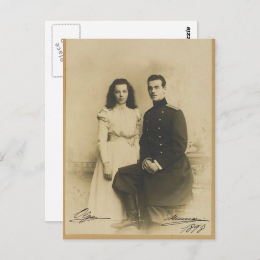 AUTOGRAPHS Michael & Olga Romanov - Russland Postkarte (Vorne/Hinten)