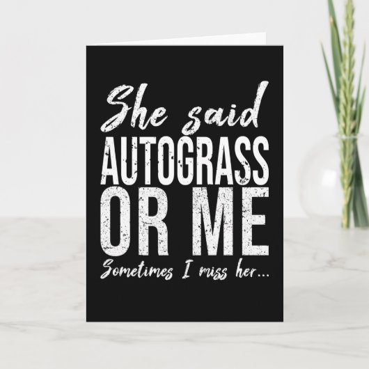 Autogras-Geschenkidee Karte (Vorderseite)