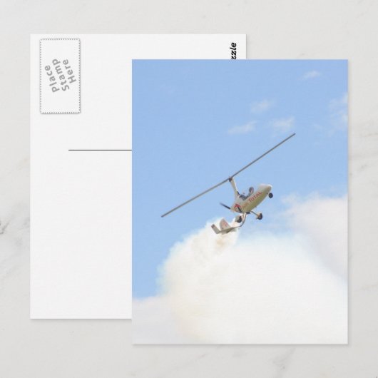 Autogyro im Flug Postkarte (Vorne/Hinten)