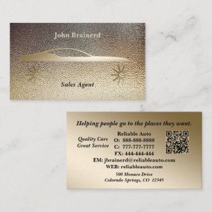Autohändler Classy Gold & Black QR Code Visitenkarte