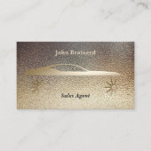 Autohändler Classy Gold & Black QR Code Visitenkarte (Vorderseite)