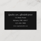 Autohändler Visitenkarte (Rückseite)