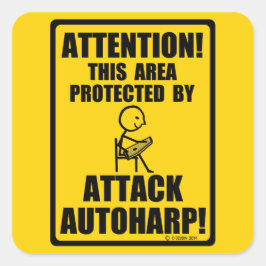 Autoharp angreifen quadratischer aufkleber