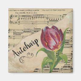Autoharp Elegant Tulip Vintage Noten Magnet