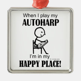 Autoharp Happy Place Ornament Aus Metall