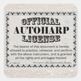 Autoharp License Square Aufkleber
