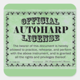 Autoharp License Square Aufkleber
