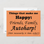Autoharp macht mich glücklich postkarte (Vorne/Hinten)