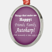 Autoharp macht mich glücklich silbernes ornament (Links)