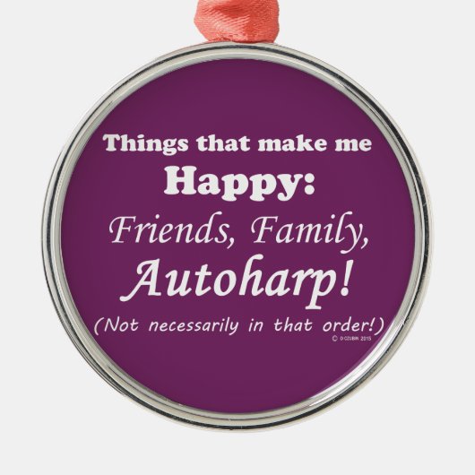 Autoharp macht mich glücklich silbernes ornament (Vorne)