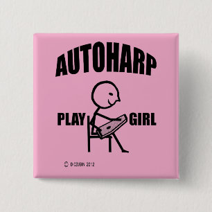 Autoharp Play Girl Button