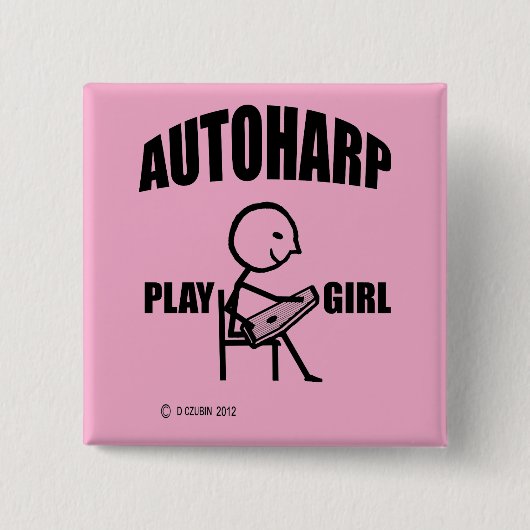Autoharp Play Girl Button (Vorderseite)