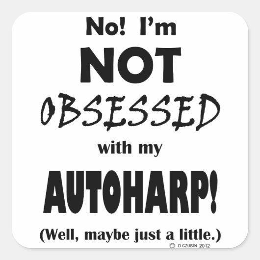 Autoharp Quadratischer Aufkleber (Vorderseite)