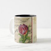 Autoharp Tulip Vintage Noten individuell Zweifarbige Tasse (Vorderseite Links)