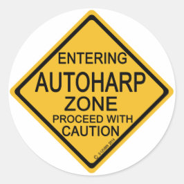 Autoharp-Zone betreten Runder Aufkleber