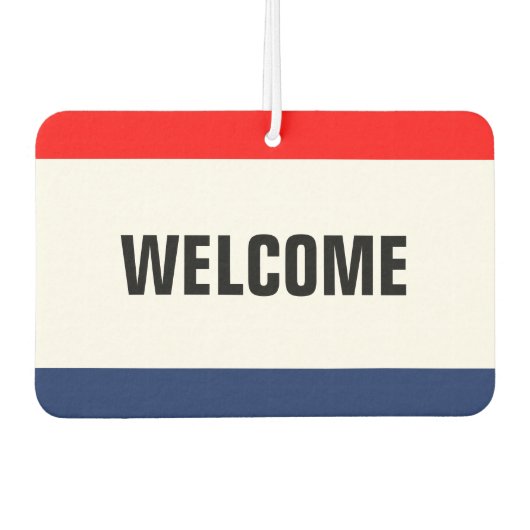 Autohaus Begrüßung Werbeaktion individuell anpassb Autolufterfrischer (Vorderseite)