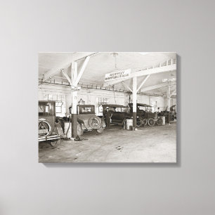 Autohaus-Reparaturwerkstatt, 1926 Leinwanddruck