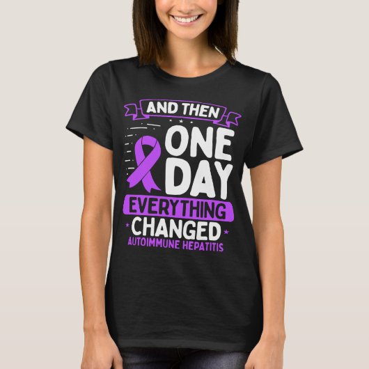 Autoimmune Hepatitis Awareness  Warrior Ribbon T-Shirt (Vorderseite)