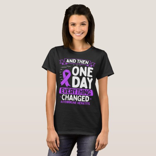Autoimmune Hepatitis Awareness  Warrior Ribbon T-Shirt (Vorne ganz)