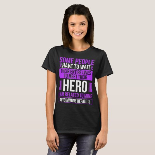 Autoimmune Hepatitis Ribbon Hepatitis Warrior T-Shirt (Vorne ganz)