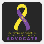 Autoimmunhepatitis Advocate Black Square Sticker (Vorderseite)