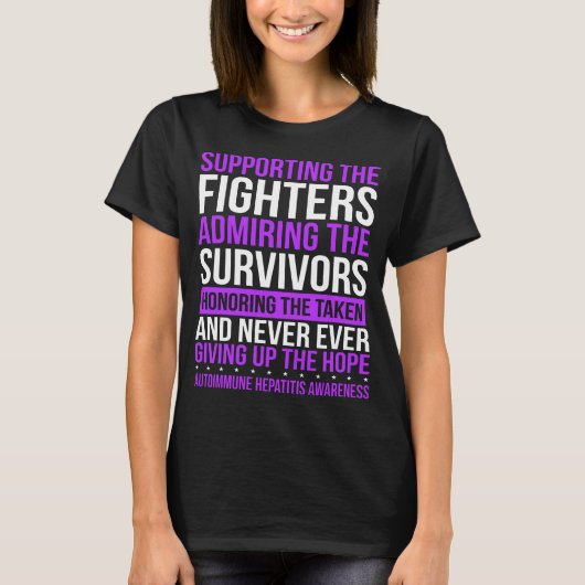 Autoimmunhepatitis Survivor Hepatitis Ribbon T-Shirt (Vorderseite)