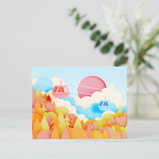 Autokabelwagen für Papier Postkarte (Stehend Vorderseite)