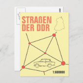 Autokartendesign im DDR Stil Postkarte (Vorne/Hinten)