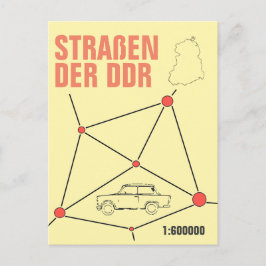 Autokartendesign im DDR Stil Postkarte