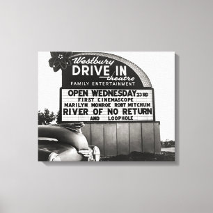 Autokino, 1954 leinwanddruck