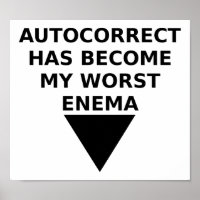 Autokorrekter Feind Funny Poster
